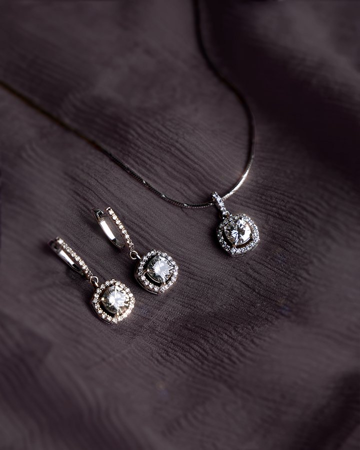 Cushion Cut Pendant Set