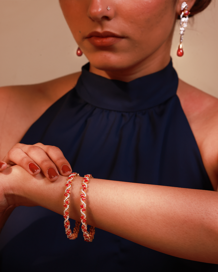 Ruby and Diamond Bangles