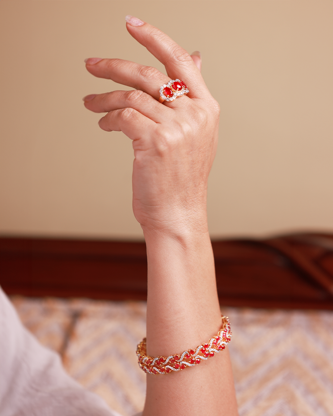 Ruby and Diamond Bangles