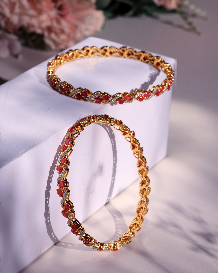 Ruby and Diamond Bangles