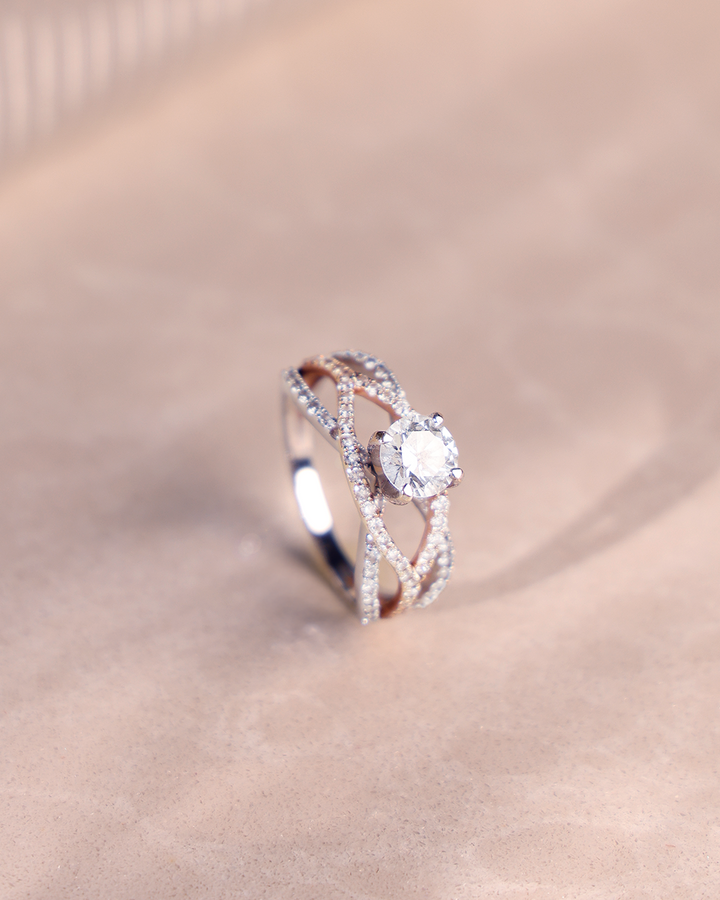 Intertwined Solitaire Ring