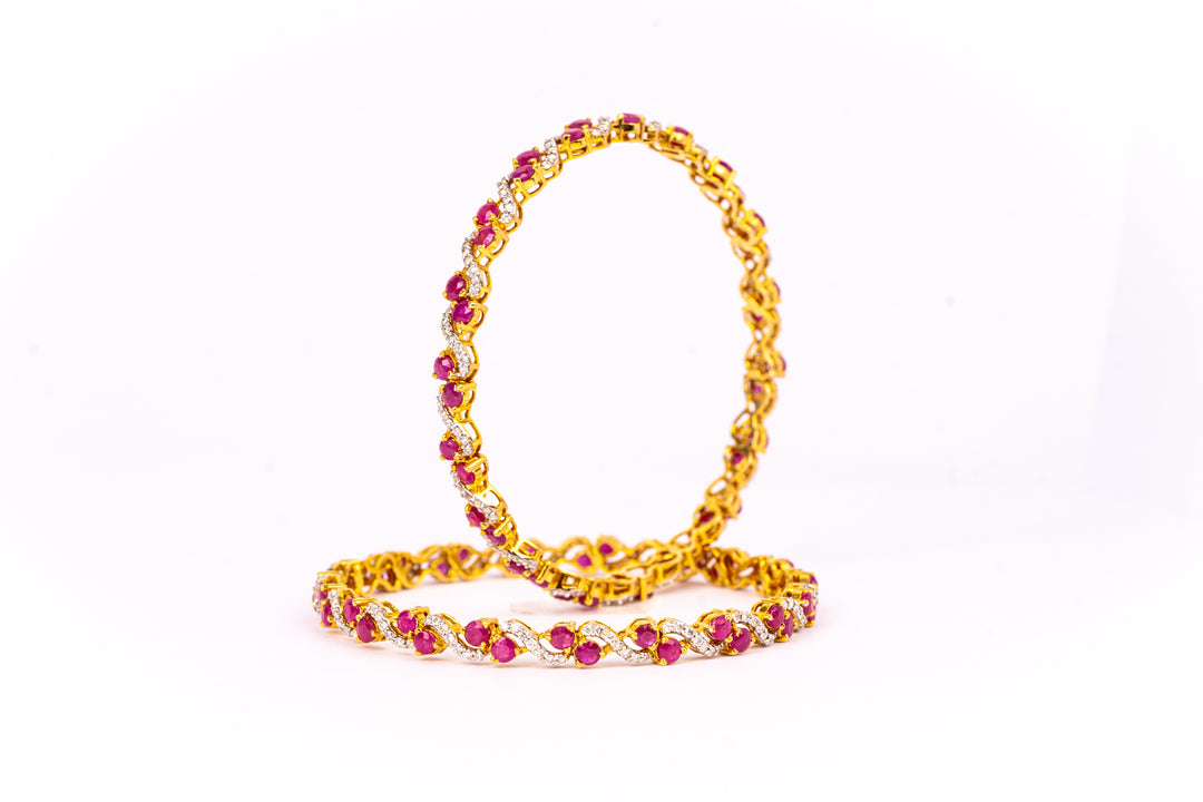 Ruby and Diamond Bangles