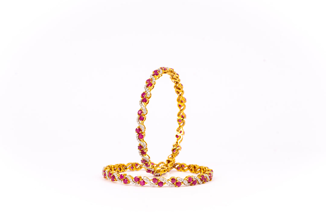 Ruby and Diamond Bangles