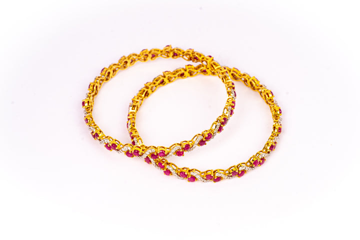 Ruby and Diamond Bangles