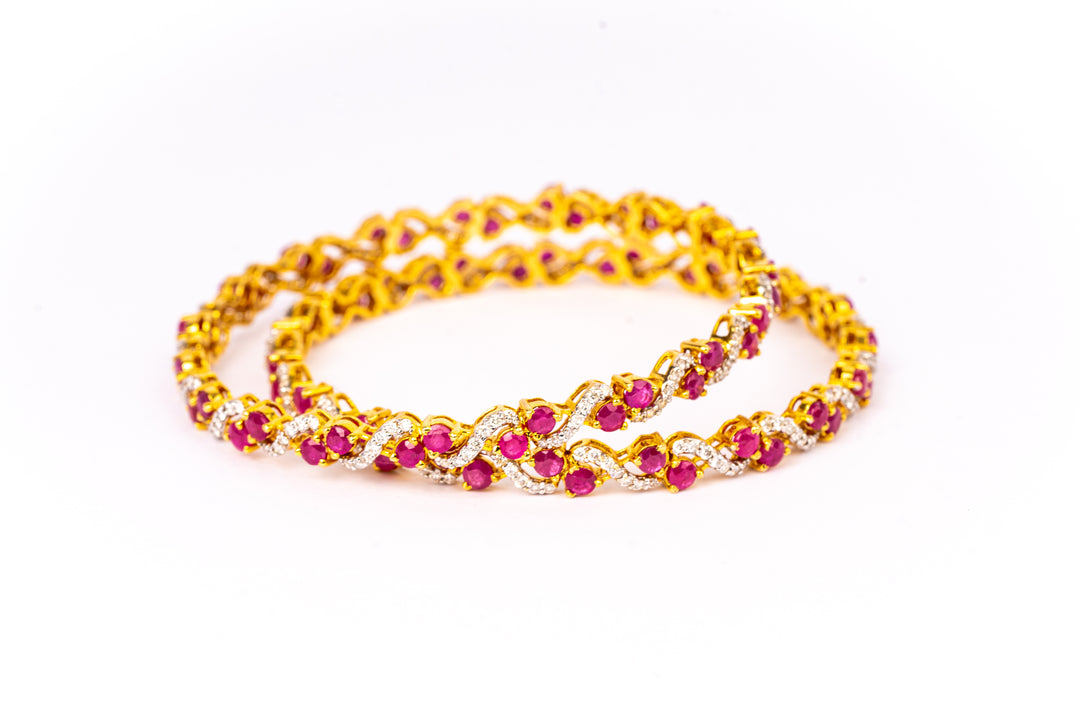 Ruby and Diamond Bangles