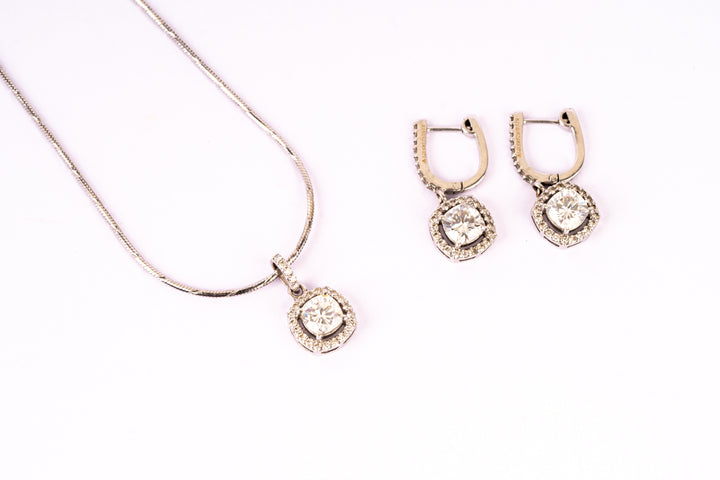 Cushion Cut Pendant Set